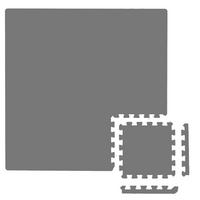 SPIELMATTE mit Rand - 90/90/1 cm Puzzlematte Grau - Grau, Kunststoff (30/30cm) - Littletom