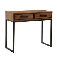 KONSOLENTISCH – Massivholz/Metall, 90x76x36 cm, schmal, modern - Schwarz/Braun, Holz/Metall (36/90/77cm) - KADIMA DESIGN