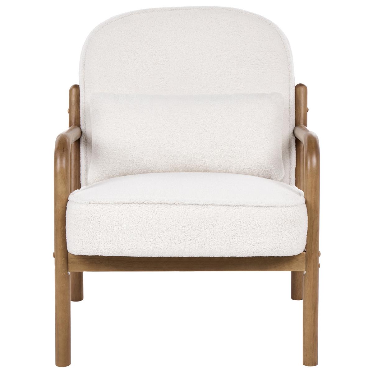 SESSEL Bouclé Cremeweiß Selde - Hellbraun/Weiß, Textil (67/82/82cm) - Beliani