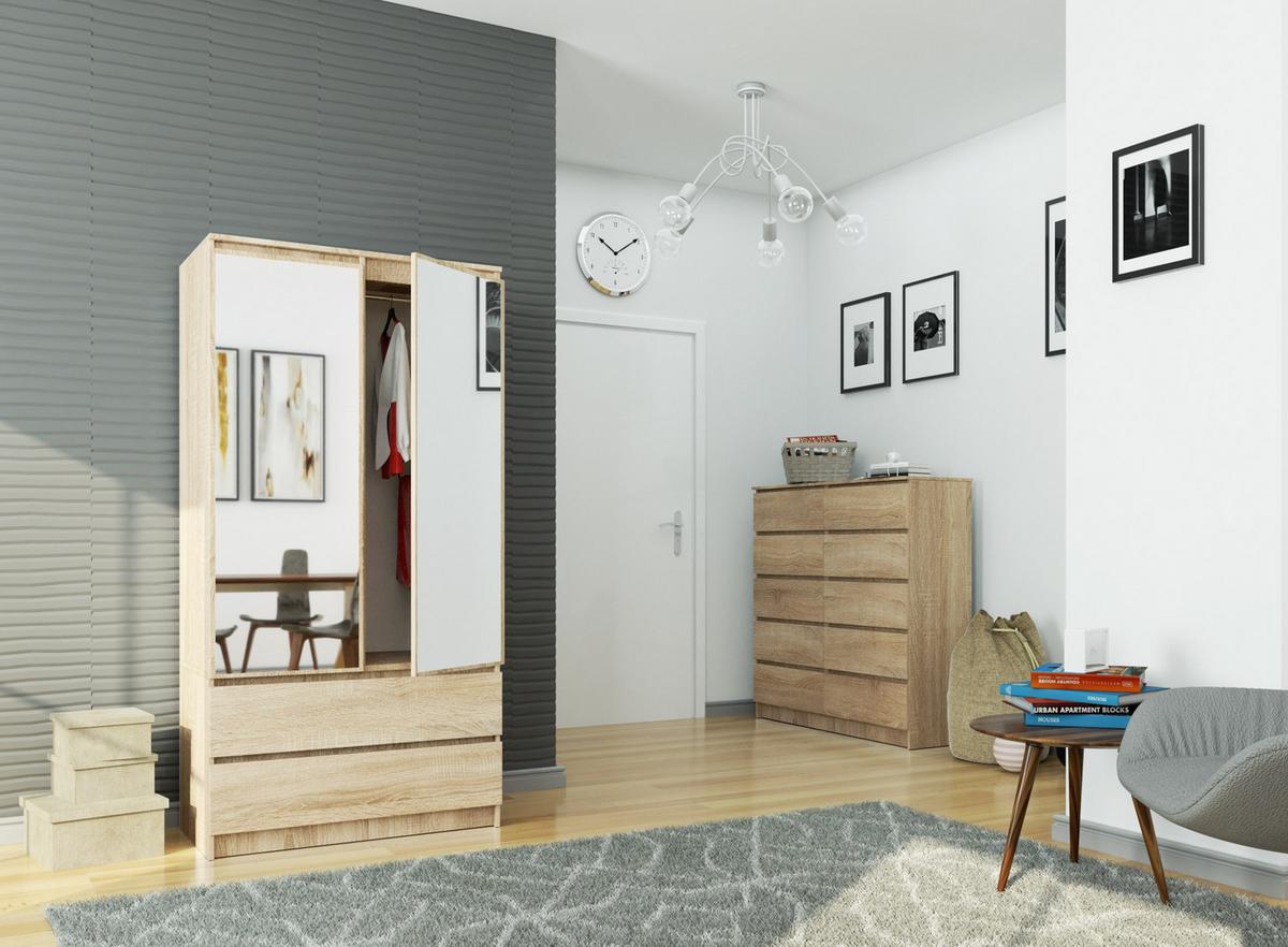 KLEIDERSCHRANK Eiche Sonoma 180/90/51 - Sonoma Eiche, Holzwerkstoff (90/180/51cm) - RAUMHIRSCH FURNITURE