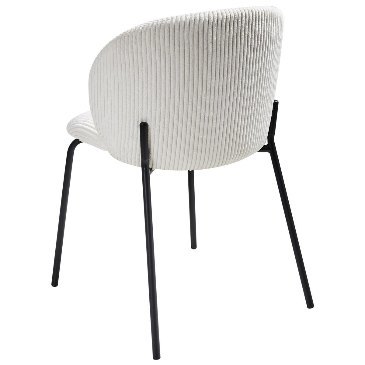 ESSZIMMERSTUHL 2er-Set Cremeweiß Miles - Schwarz/Weiß, Textil (53/83/55cm) - Beliani