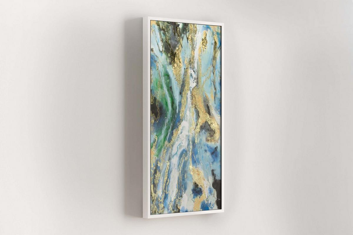 ACRYLBILD HANDGEMALT 60/120 cm - Blau/Weiß, Holz/Textil (60/120cm) - KUNSTLOFT