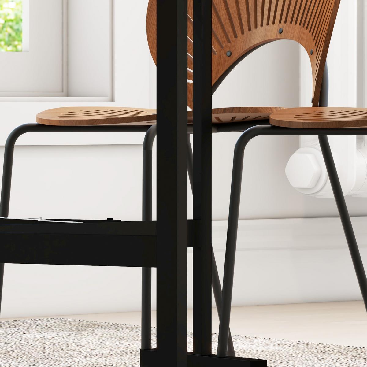 ESSTISCH, Küchentisch mit Rollen, Klapptisch für 4-6 Personen, für Küche, Grau - Schwarz/Grau, Holzwerkstoff/Metall (120/80/73cm) - HOMCOM