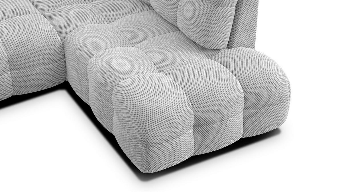 ECKSOFA MELLOW 5-Sitzer, hellgrau - Hellgrau/Schwarz, Holz/Textil (283/191cm) - Wozimo
