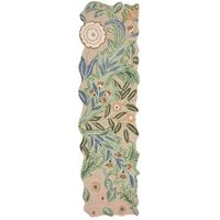 WOLLTEPPICH CHAR, floral, Grün, 60 x 230 cm - Grün, Textil (230/60cm) - KADIMA DESIGN