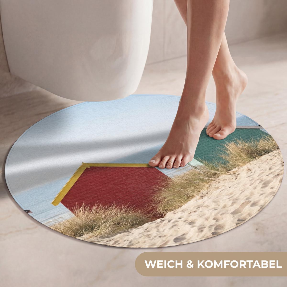 WC-VORLEGER Strand - Ferienhäuser - Farbenfroh - Dünen Toilettenteppich 70x70 cm - Multicolor, Textil (70/1cm) - OnlyWow