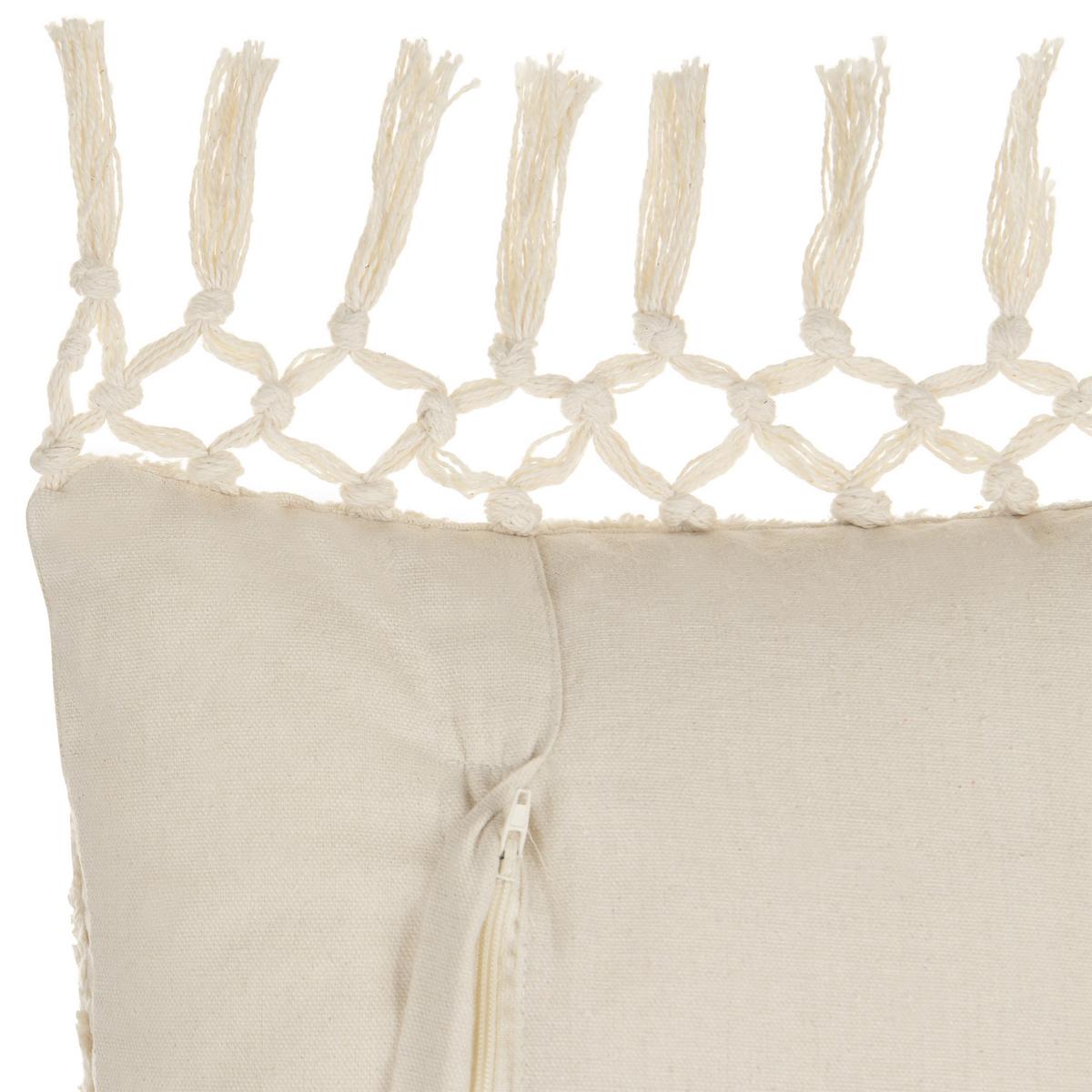 DEKOKISSEN 2er-Set Weiß 30/50 cm Caltha - Pink/Beige, Textil (30/50cm) - Beliani