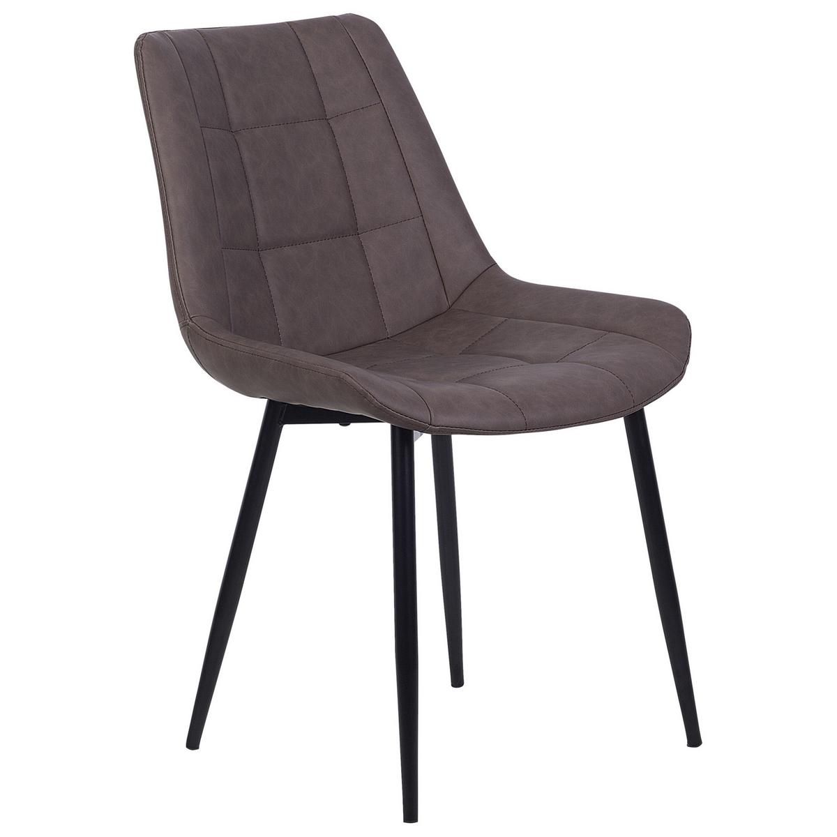 ESSZIMMERSTUHL 2er-Set Kunstleder Dunkelbraun Melrose - Braun, Textil/Metall (51/82/59cm) - Beliani