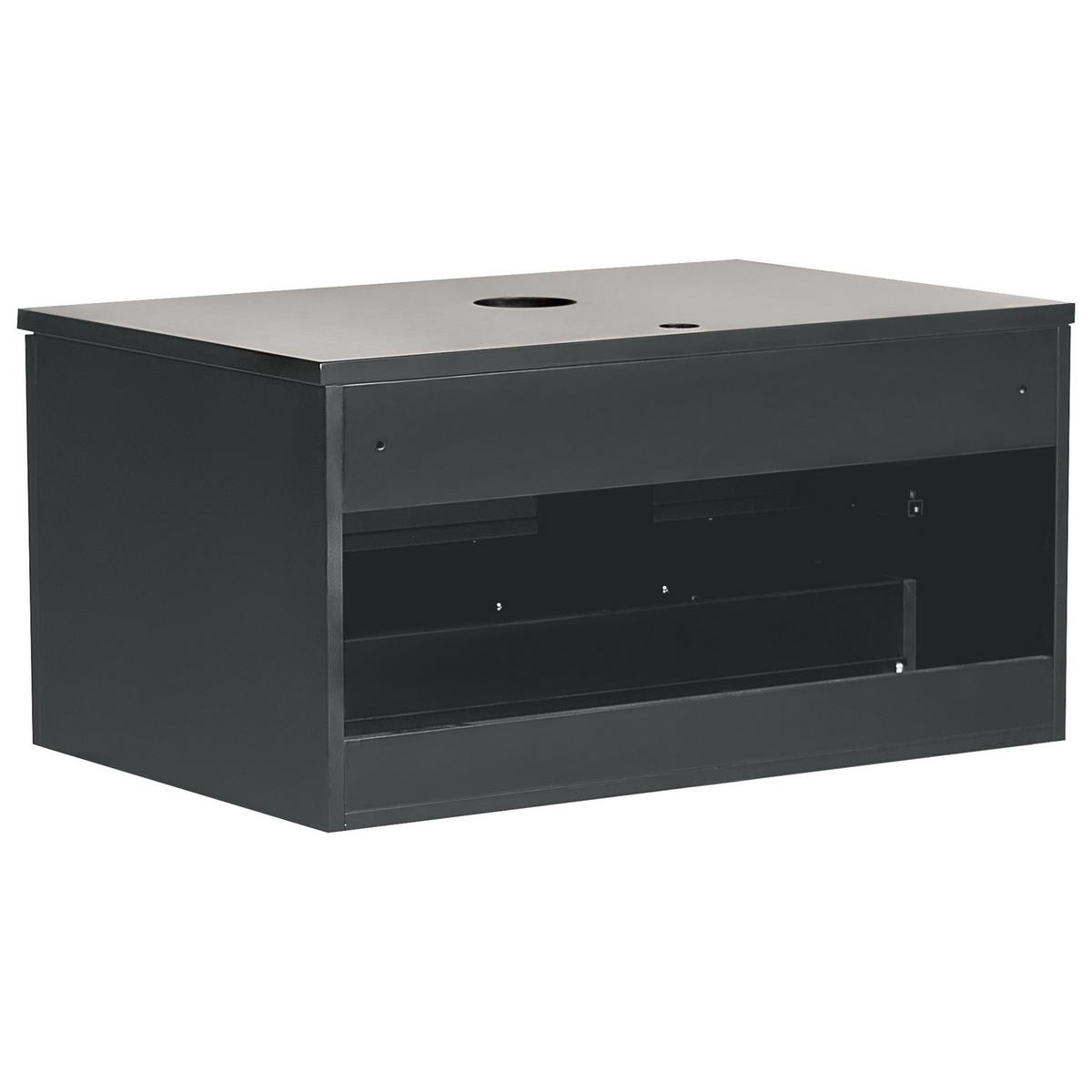WASCHBECKENUNTERSCHRANK wandmontiertk 80 cm Schwarz Alzira - Schwarz, Holzwerkstoff (80/40/52cm) - Beliani