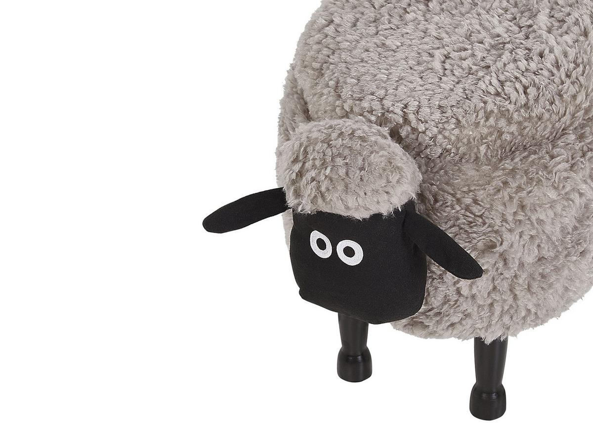 TIERHOCKER Grau Sheep 35/55/40 cm - Grau, Kunststoff/Textil (55/40/35cm) - Beliani