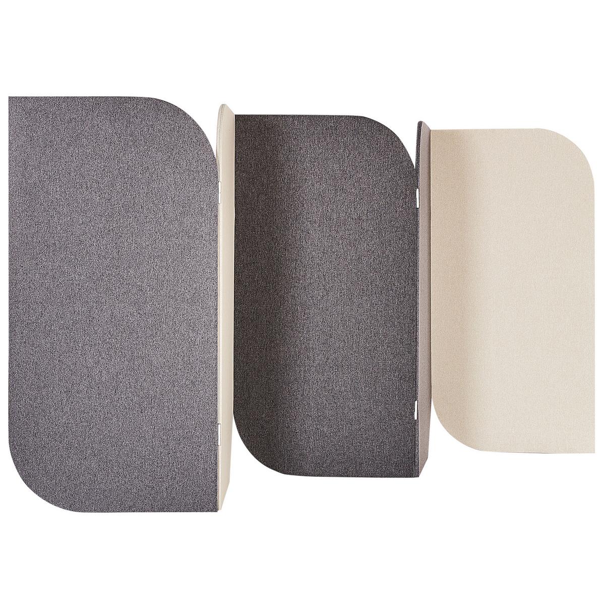 BÜRO-RAUMTEILER 400/160 cm Grau Shady - Dunkelgrau/Beige, Textil (400/160/2cm) - Beliani