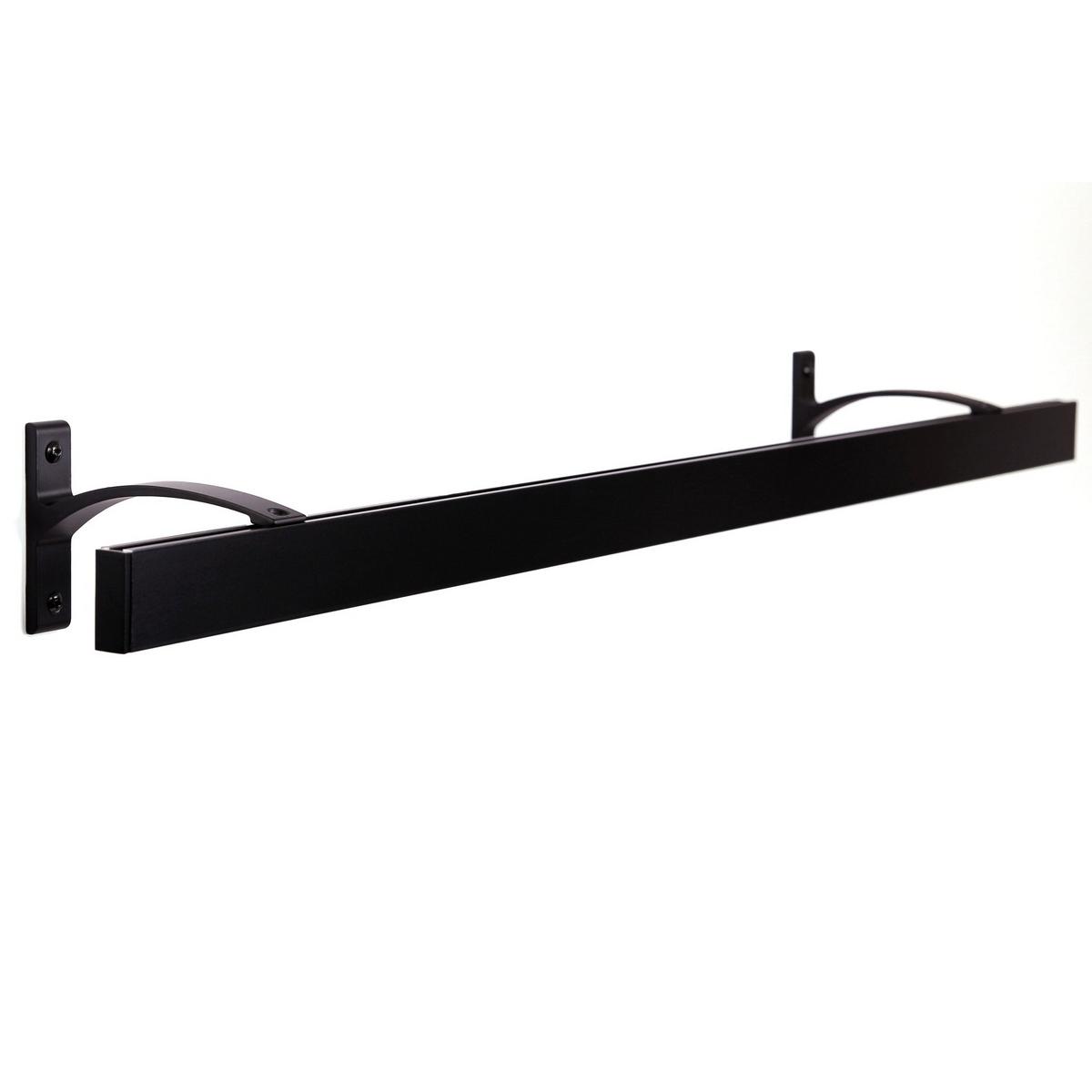 GARDINENSCHIENE auf Maß 1-lauf Wandmontage Curve 410cm - Schwarz, Metall (410cm) - Deco-Raum