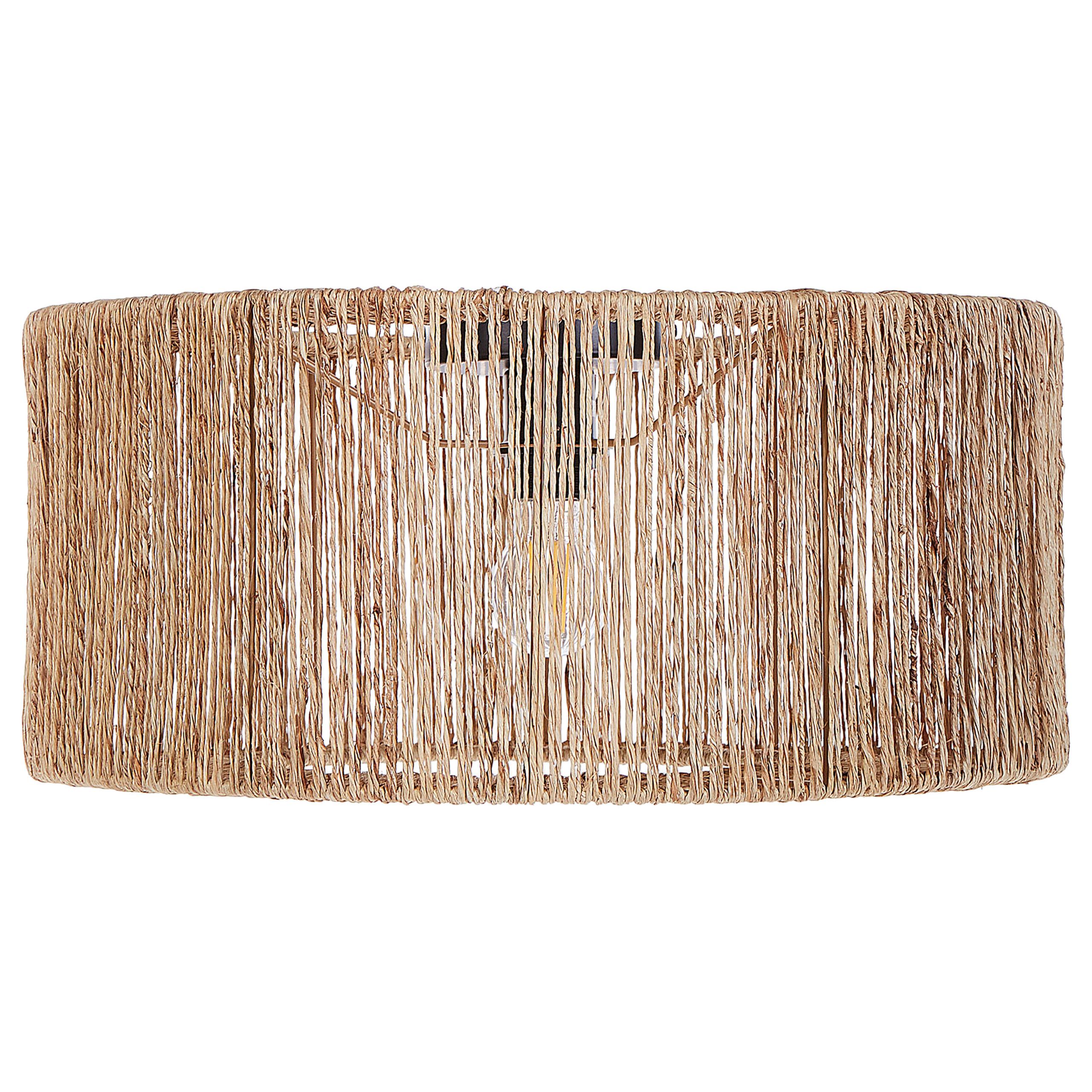 DECKENLAMPE Naturfarben/Schwarz Sewa - Schwarz/Naturfarben, Naturmaterialien (50/50/22cm) - Beliani