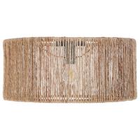 DECKENLAMPE Naturfarben/Schwarz Sewa - Schwarz/Naturfarben, Naturmaterialien (50/50/22cm) - Beliani