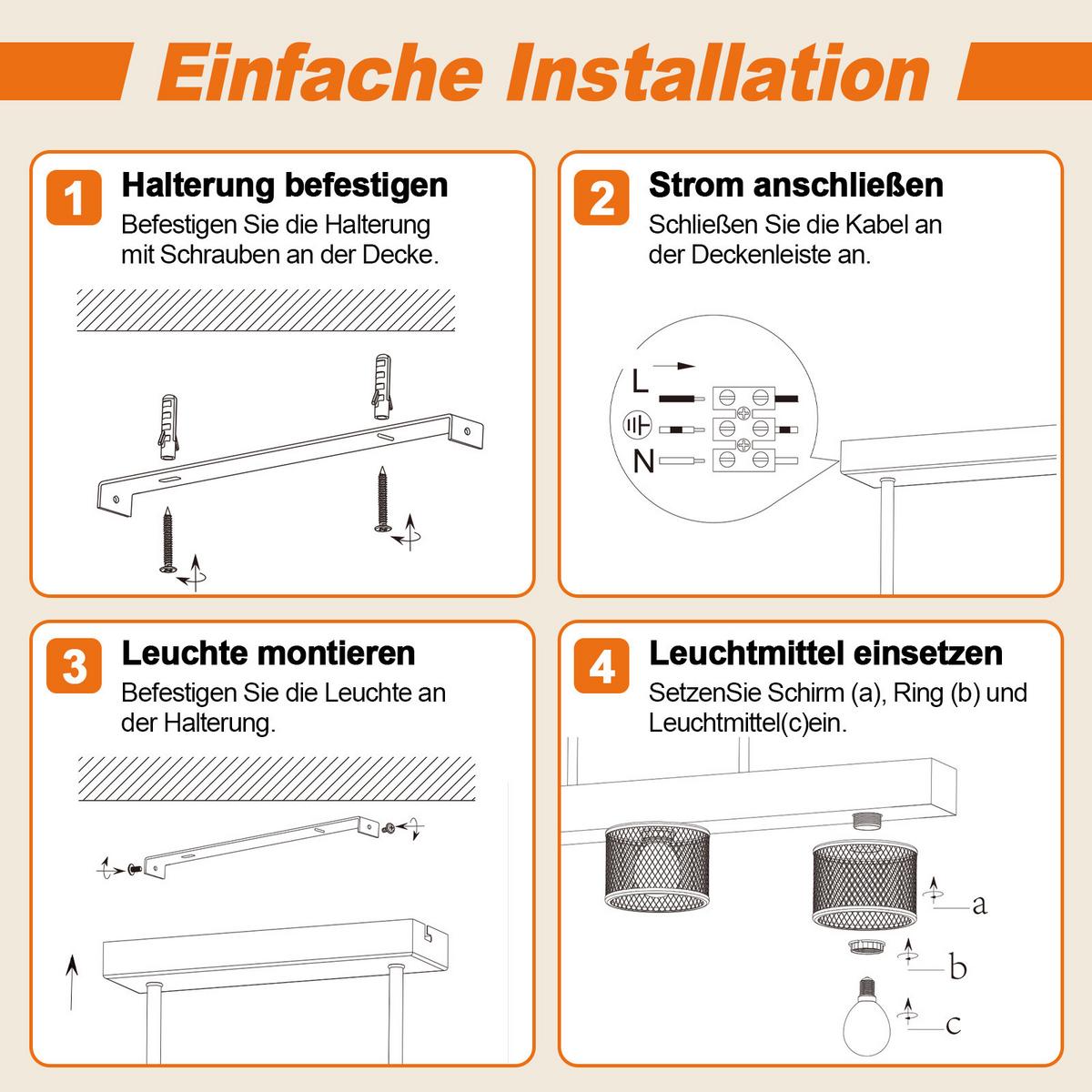 DECKENLEUCHTE Noxeth 60/10/25.5 cm - Schwarz/Braun, Holz/Metall (60/10/25.5cm) - ZMH