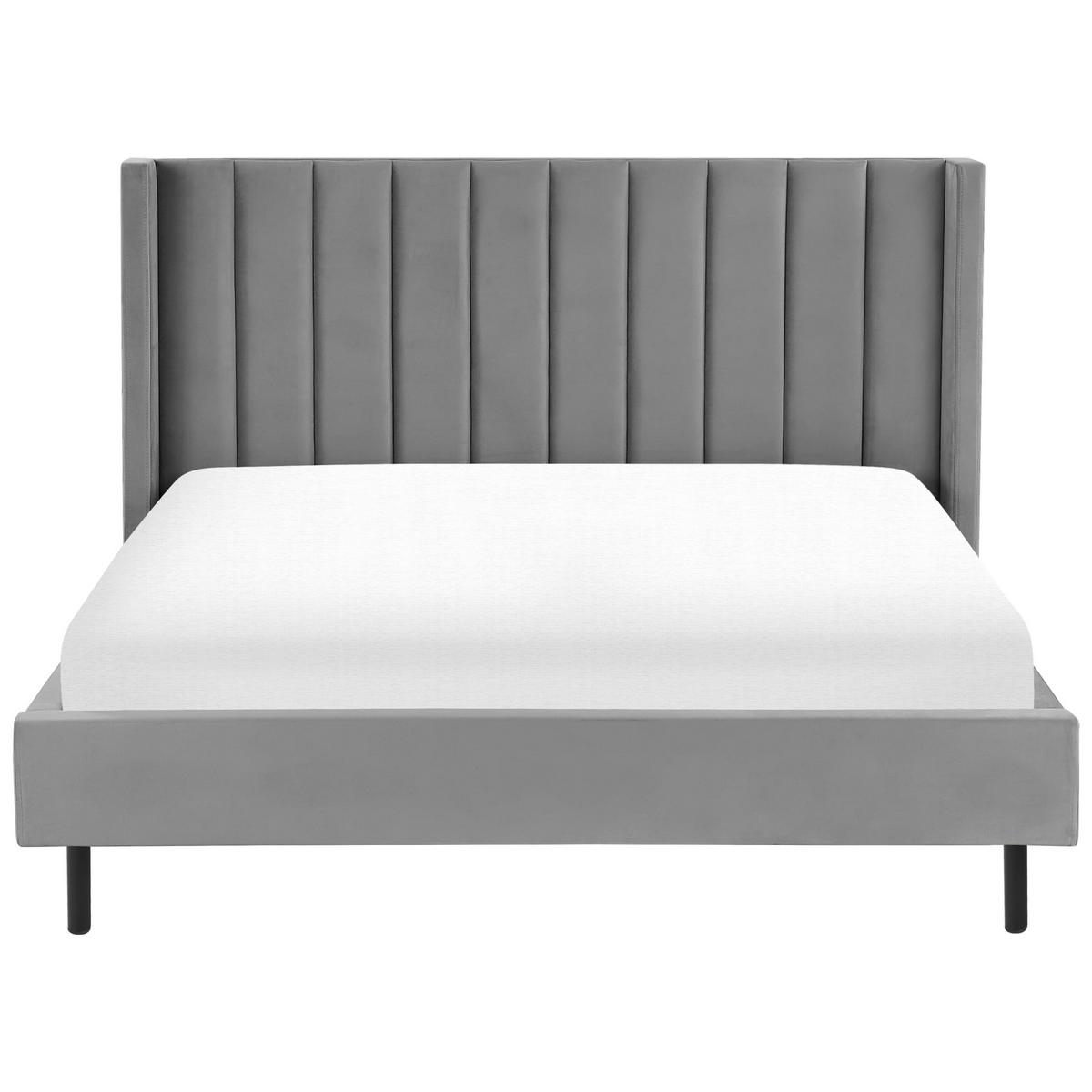 BETT mit Lattenrost 180x200 cm Grau Villette - Grau, Textil (180/200cm) - Beliani