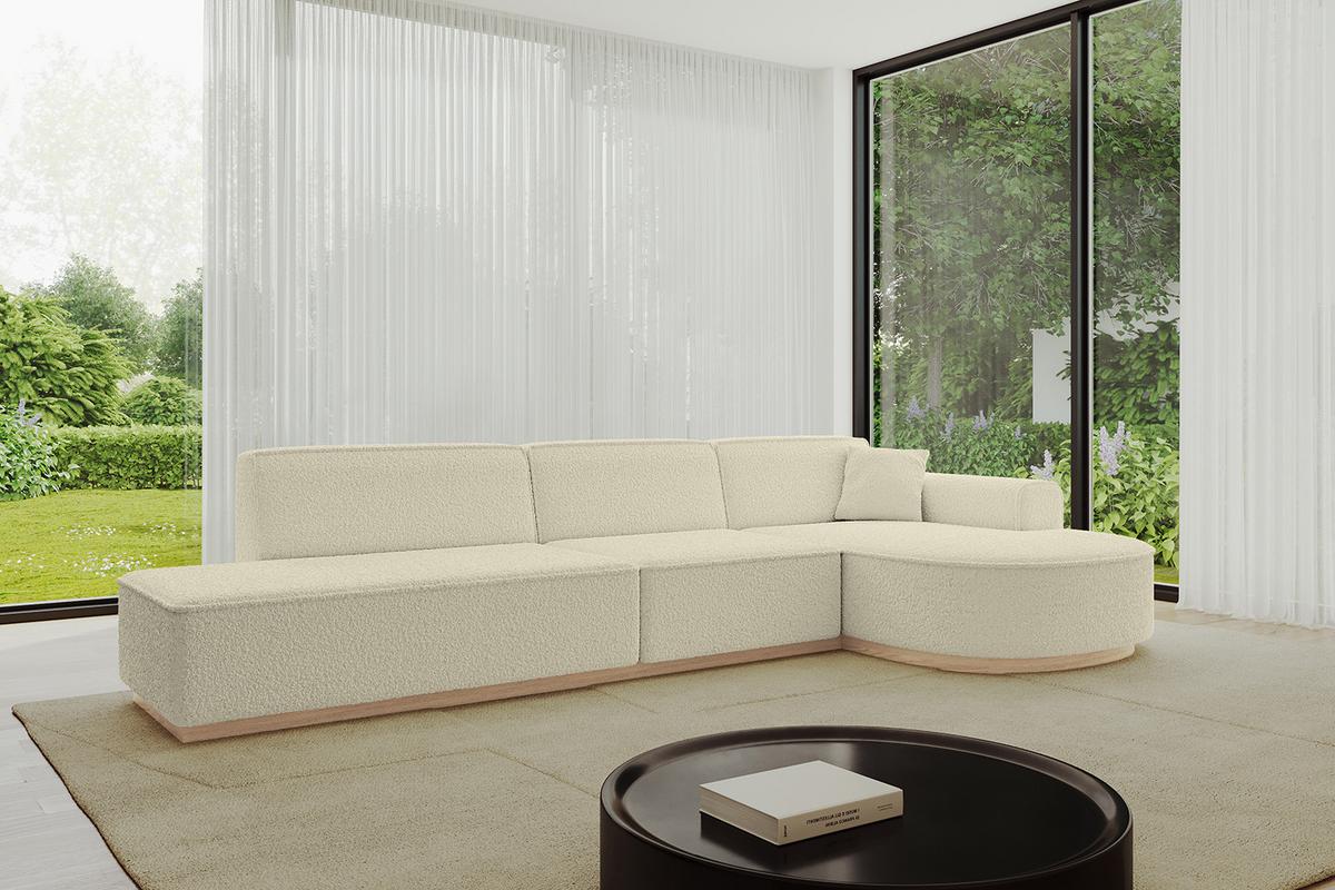 ECKSOFA Ottomane Rechts ARRIO-L2 - 328x171x83 cm Beige - Beige, Holzwerkstoff/Textil (328/171cm) - ALTDECOR