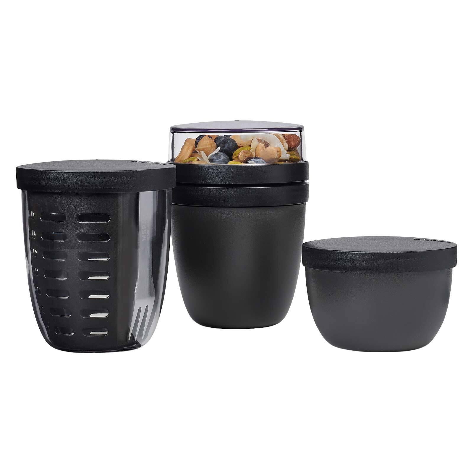 LUNCHPOT, FRUITPOT UND SNACKPOT Ellipse Nordic Black 3-tlg. - Schwarz, Kunststoff (2/2/2cm) - Mepal