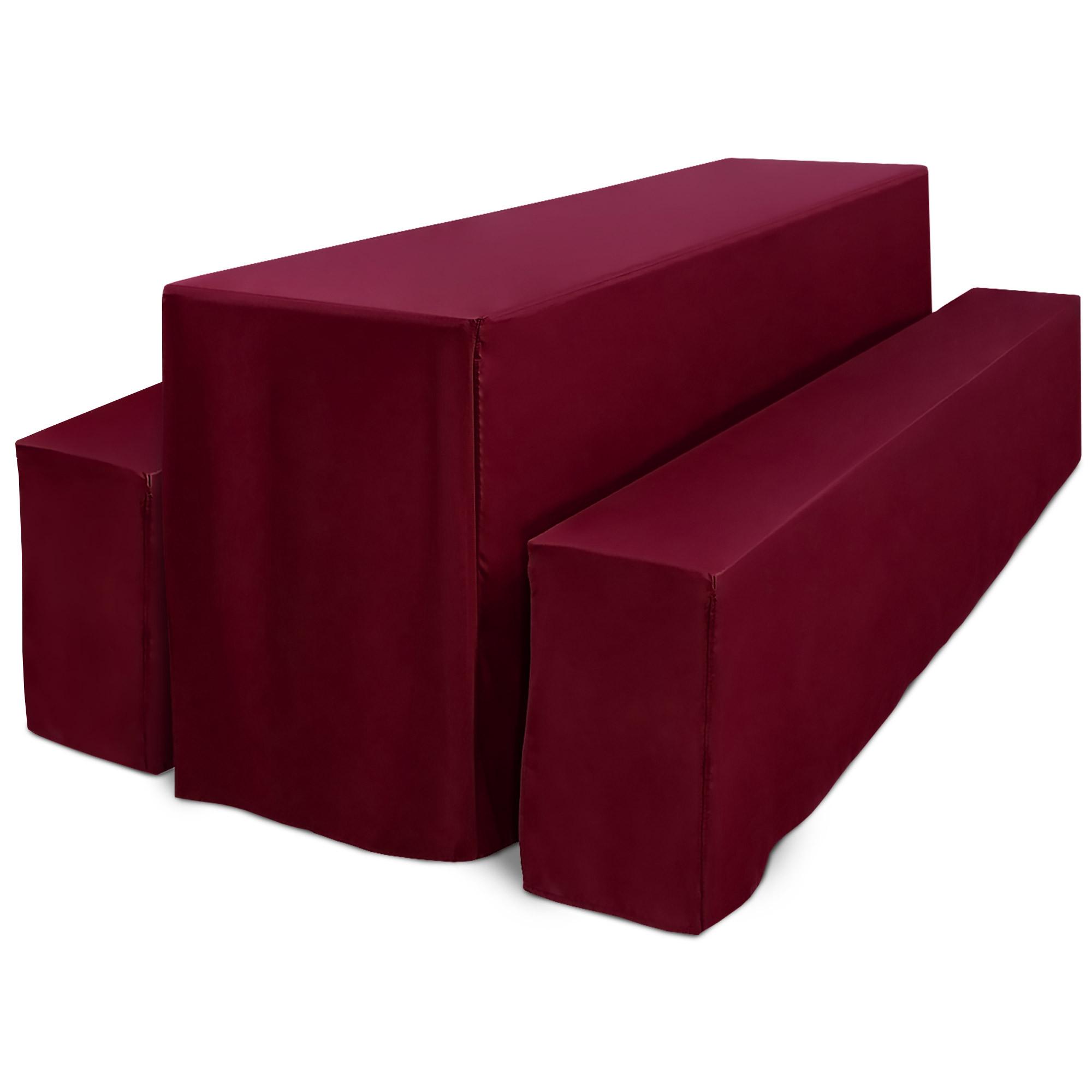 BIERTISCHHUSSE Premium L 70 cm Bordeaux 3tlg - Bordeaux, Textil (70/220cm) - Beautissu 