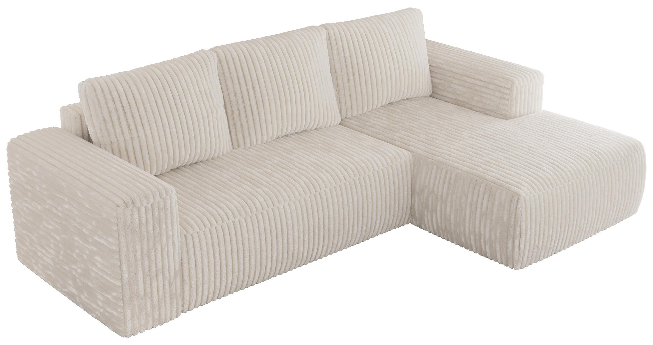 ECKSOFA TRENTINO L Beige Cord - Rechts - Beige/Schwarz, Kunststoff/Textil (164/266cm) - MKS
