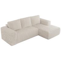 ECKSOFA TRENTINO L Beige Cord - Rechts - Beige/Schwarz, Kunststoff/Textil (164/266cm) - MKS
