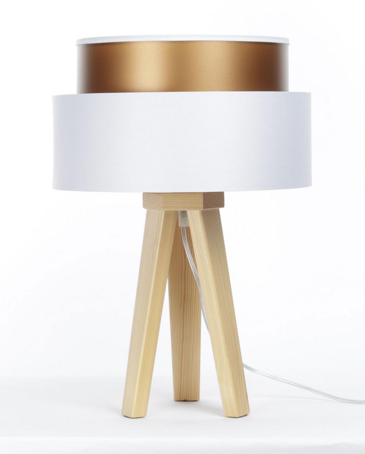 TISCHLAMPE Weiß 30/45 cm - Braun, Kunststoff (30/0.7/45cm) - ONZENO