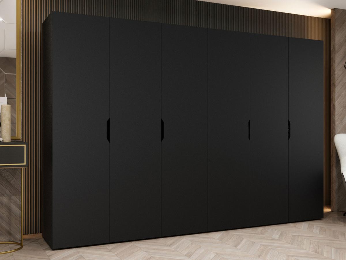DREHTÜRENSCHRANK Malaga 300 - Schwarz, Holzwerkstoff (300/202/52cm) - MIRJAN24