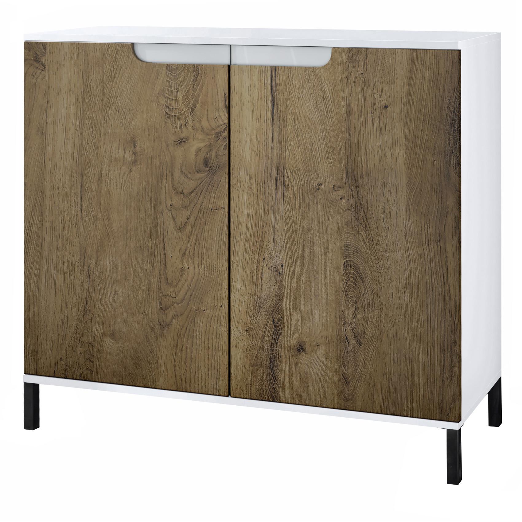 KOMMODE Sylt Eiche Ribbeck - Alteiche, Holzwerkstoff (92.5/83.5/35cm) - Vladon