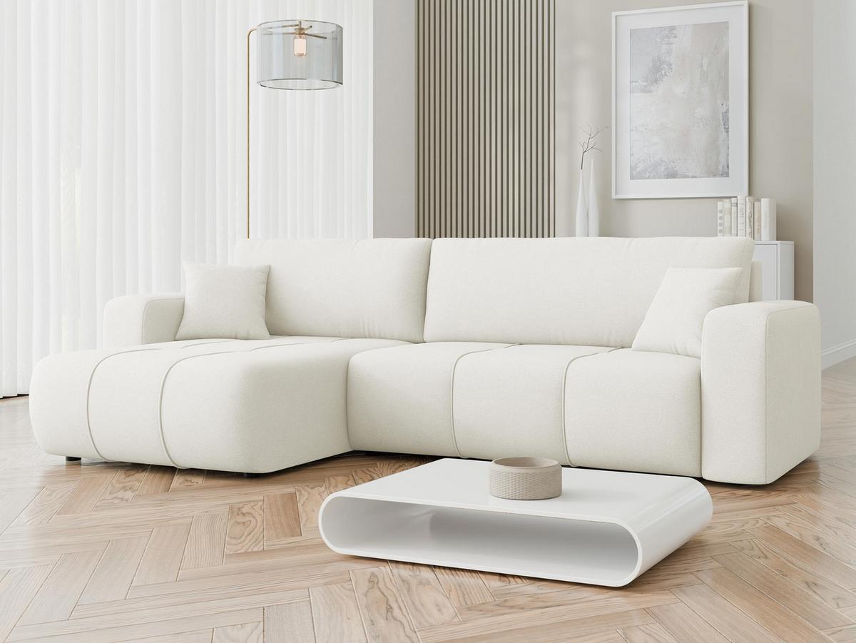 ECKSOFA Furyn Maxi - Creme/Schwarz, Holz/Kunststoff (274/145cm) - MIRJAN24