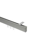 GARDINENSTANGE INNENLAUF Smartline Paxo 280 cm (geteilt in 2 x 140 cm), 1-läufig, 14x35 mm Edelstahl-Optik - Edelstahlfarben, Metall (280cm) - INTERDECO