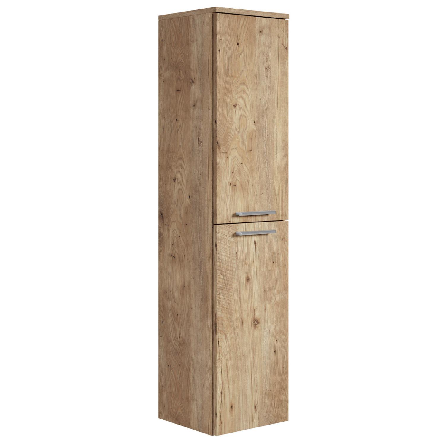 BADEZIMMERSCHRANK Saturnus mit 2 Türen Kastanien Eiche - 35 x 35 x 130 cm - Kastanienfarben/Eichefarben, Holz (35/130/35cm) - Badplaats