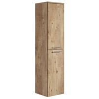BADEZIMMERSCHRANK Saturnus mit 2 Türen Kastanien Eiche - 35 x 35 x 130 cm - Kastanienfarben/Eichefarben, Holz (35/130/35cm) - Badplaats