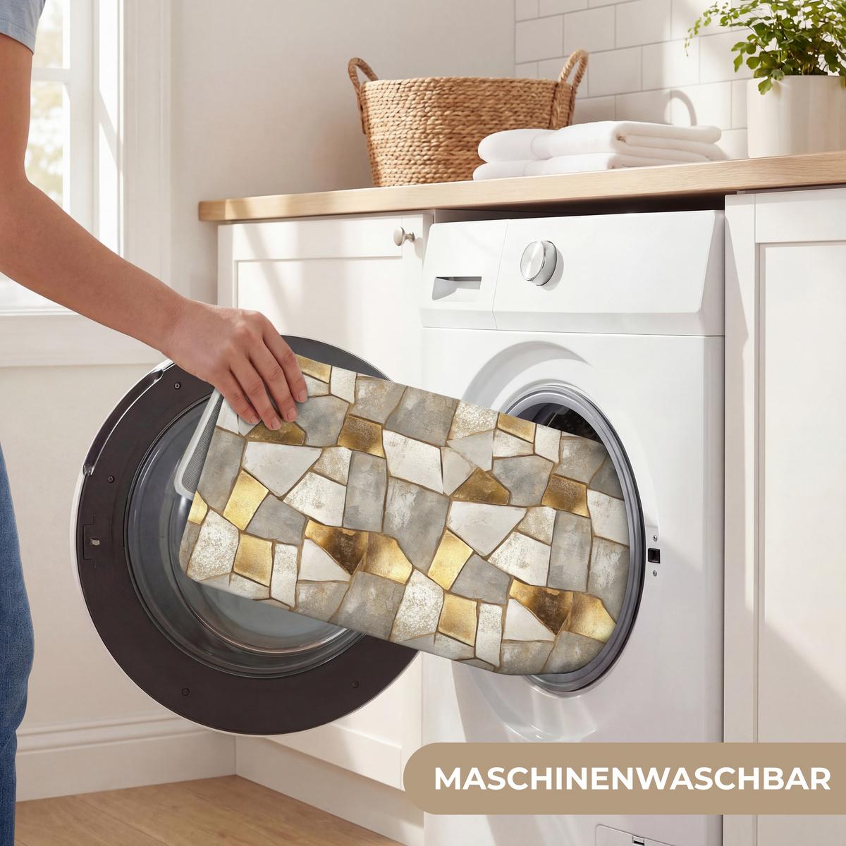 WC-VORLEGER Mosaik - Marmor - Gold WC Teppich 50x80 cm - Champagner, Textil (50/1cm) - OnlyWow