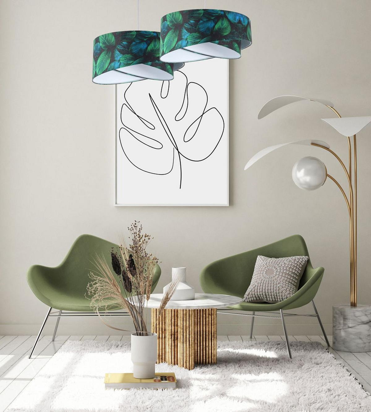 HÄNGELEUCHTE Grün 50/23 cm - Weiß, Kunststoff (50/1.3/23cm) - ONZENO