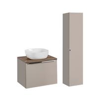 BADMÖBEL 60cm Éros 2er-Set Taupe - Taupe, Holzwerkstoff (60/48/46cm) - Petits-meubles