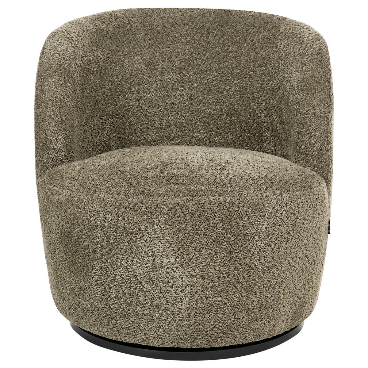 DREHSESSEL Chenillegewebe Dunkelgrün Kuolpa - Grün, Textil (67/69/75cm) - Beliani