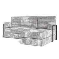 ECKSOFA NOTIA modulares Boneless Sofa mit Schlaffunktion Hellgrau Kordstoff - Grau, Textil (200/120cm) - MASSENO