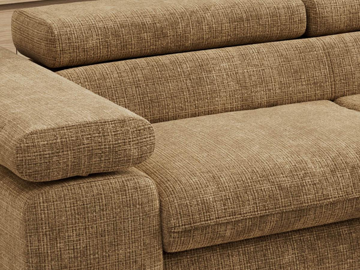 ECKSOFA PABLO L Hellbraun Schenille grob gewebt - Rechts Seite - Hellbraun/Schwarz, Textil/Metall (273/208cm) - MKS
