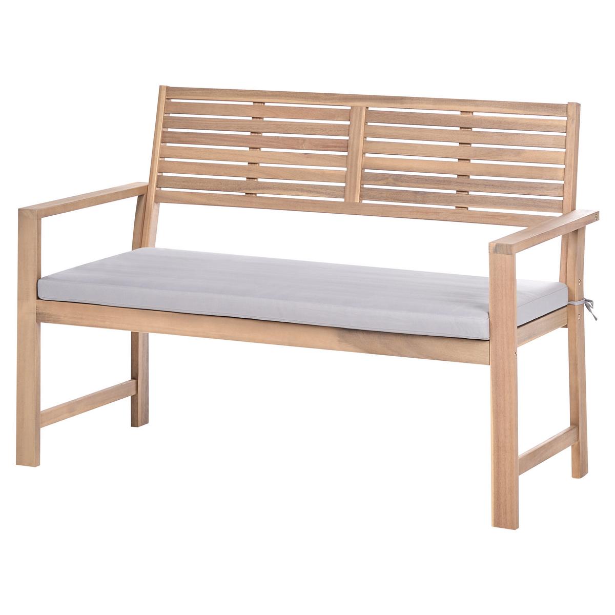 LOUNGE-SET mit Tisch 4-Sitzer zertifiziertes Akazienholz Grau Fiames - Dunkelgrau/Braun, Holz - Beliani