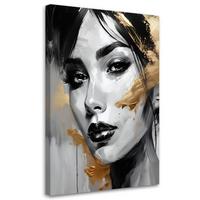 LEINWANDBILD Menschen & Charaktere 40x60cm - Goldfarben, Textil (40/60cm) - Feeby