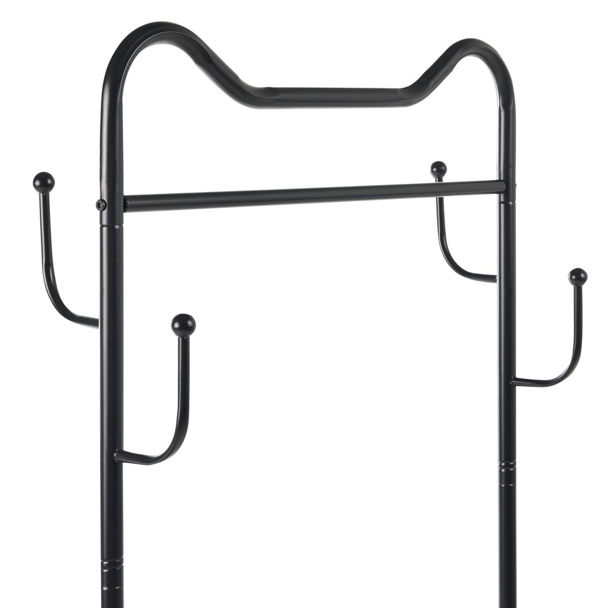 GARDEROBENSTÄNDER mit Ablage mit Rädern Schwarz Roussilion - Schwarz, Metall (80/175/80cm) - Beliani