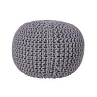 STRICK-POUF grau, 40/40/35 cm - Grau, Textil (40/35/40cm) - Homescapes