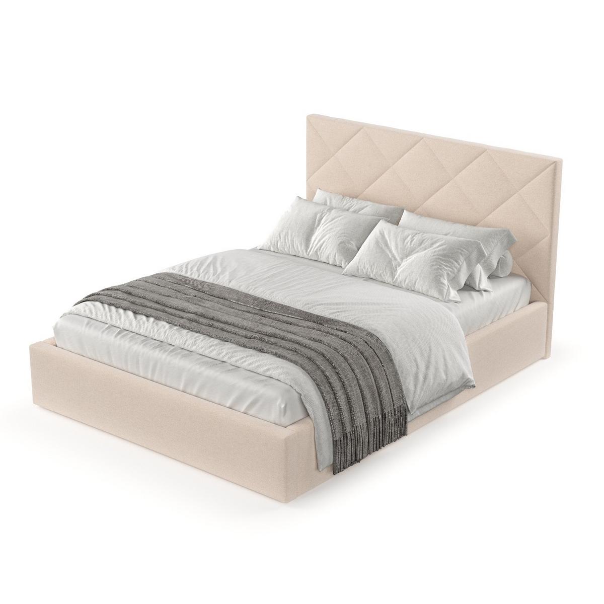 POLSTERBETT Torno 160/200 cm Creme im Asti Stoff - Creme/Schwarz, Holz/Holzwerkstoff (160/200cm) - AltaBeds