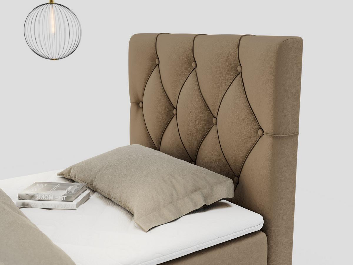 BOXBETT ALDA 90/200 Braun Kunstleder - H3 - Rechts Seite - Braun, Holz/Textil (90/200cm) - MKS