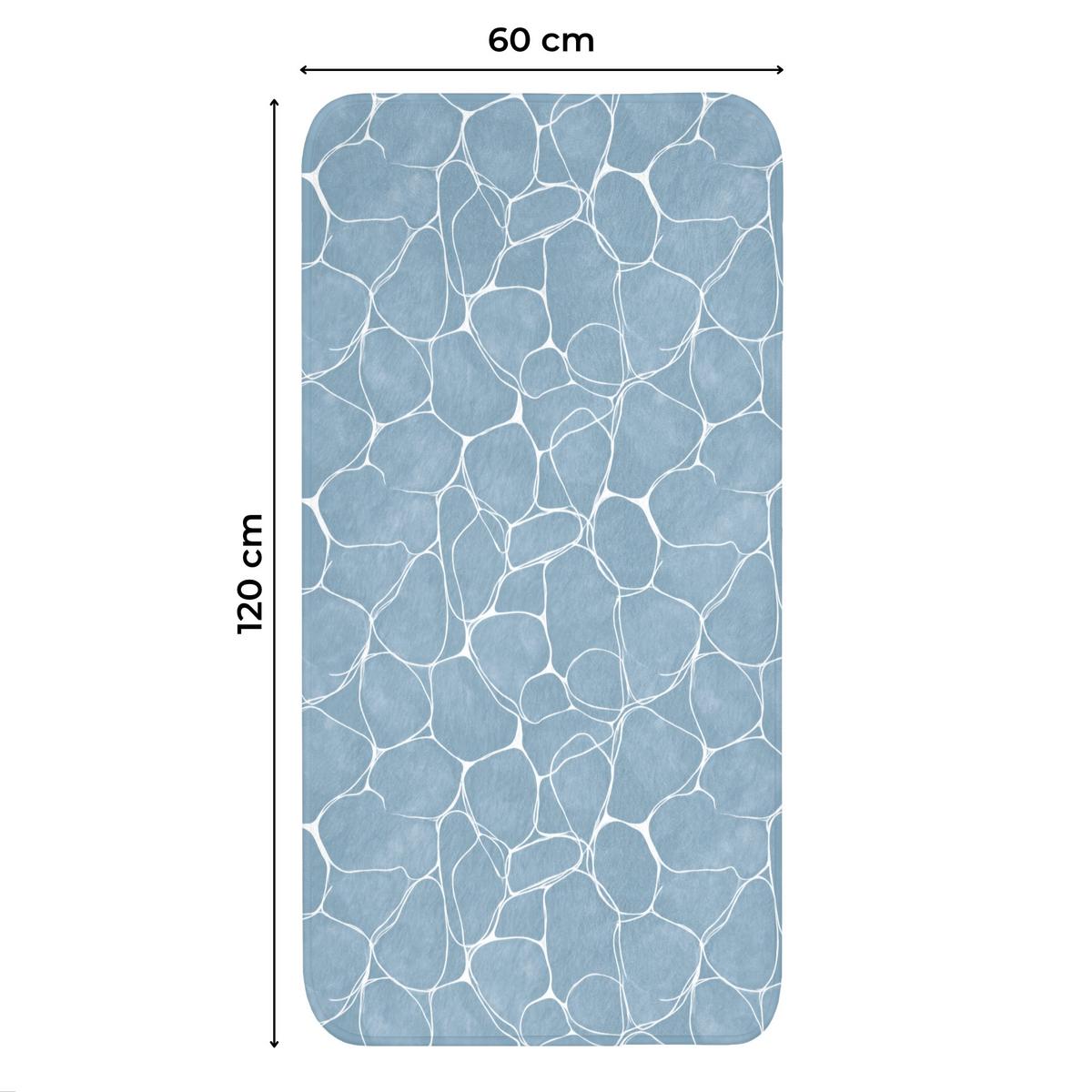 WC-VORLEGER Organisch - Muster - Blau Toilettenvorleger 60x120 cm - Hellblau, Textil (60/1cm) - OnlyWow