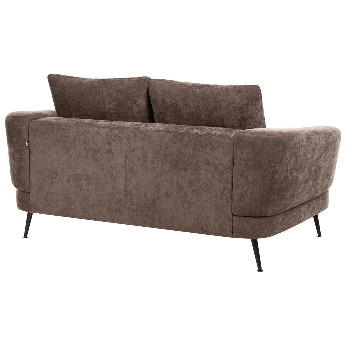 SOFA-SET 3-Sitzer Chenillegewebe Dunkelbraun Kjaer - Schwarz/Braun, Textil (155/100/100cm) - Beliani