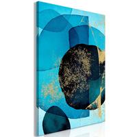 KUNSTDRUCK Blau 40/60 cm - Blau/Goldfarben, Textil (40/60cm) - KUNSTLOFT