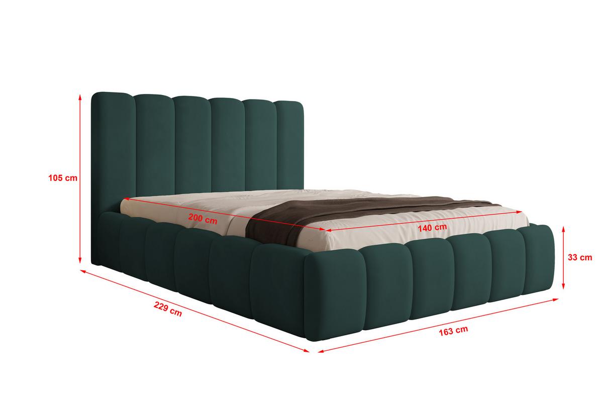 POLSTERBETT Vilo 140x200 mit Bettkasten und Stabilem Metallgestell - Türkis, Textil (140/200cm) - Storez24