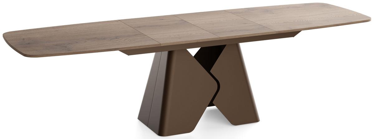 ESSTISCH Vanta rechteckig ausziehbar verlängerbar mit Braunem Metallgestell, Eiche Braun 200-290/90/76 cm - Greige/Braun, Holzwerkstoff/Metall (90/290/76cm) - WFL GROUP