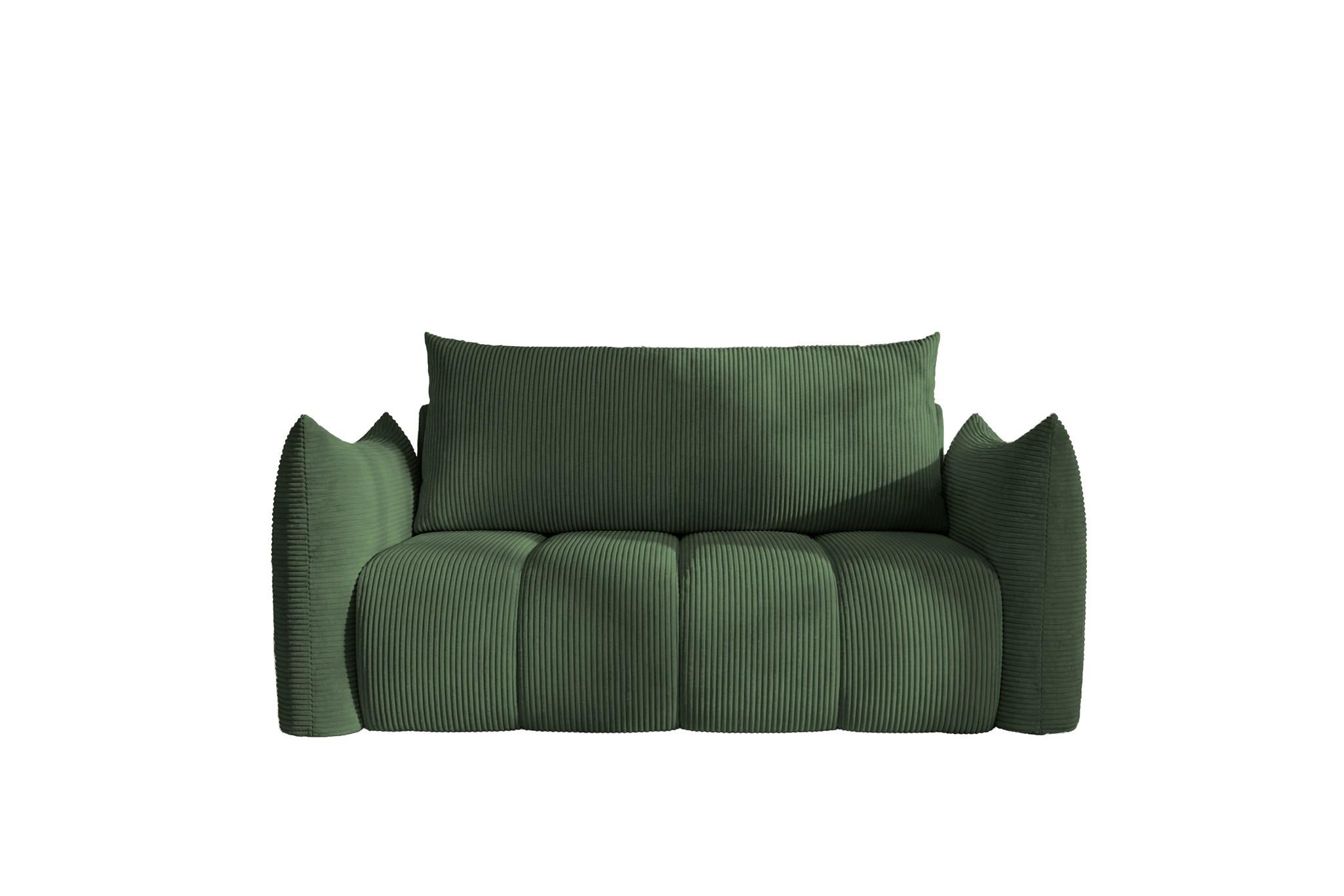 SOFA 2er-sitzer Ontario Mit Liegefunktion - Grün, Holzwerkstoff/Textil (162/86/101cm) - Fun Möbel